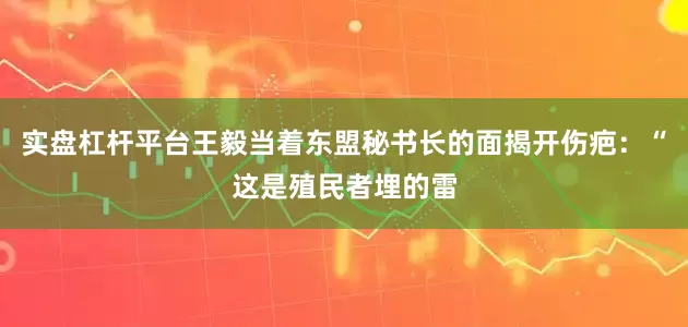 实盘杠杆平台王毅当着东盟秘书长的面揭开伤疤：“这是殖民者埋的雷