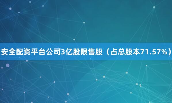 安全配资平台公司3亿股限售股（占总股本71.57%）